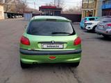 Peugeot 206 2002 года за 1 000 000 тг. в Алматы – фото 4