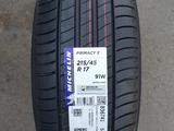 Шины Michelin 215/45/r17 Primacy 3 за 55 000 тг. в Алматы